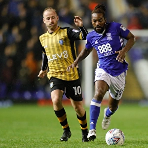 Battle for the Ball: Maghoma vs. Bannan in Sky Bet Championship Clash at St. Andrew's (Birmingham City vs. Sheffield Wednesday, 2017-18)