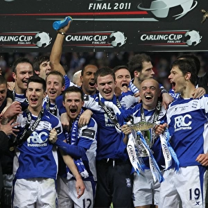 Birmingham City celebrate winning the Carling Cup