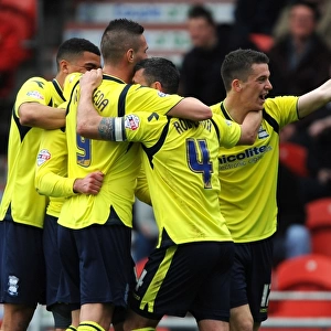 Birmingham City FC: Celebrating the Second Goal Against Doncaster Rovers in Sky Bet Championship