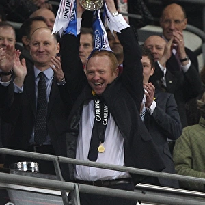Birmingham City FC's Glorious Carling Cup Victory: Alex McLeish and Team Celebrate with the Trophy at Wembley