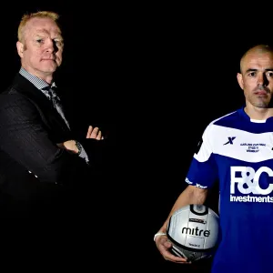 Birmingham City manager Alex McLeish (l) and Stephen Carr