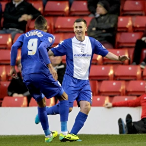Birmingham City: Paul Caddis and Jesse Lingard Celebrate Goal Against Barnsley in Sky Bet Championship