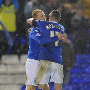 Birmingham City's Chris Burke Celebrates Double Goals: FA Cup Third Round Replay vs. Bristol Rovers (January 14, 2014)