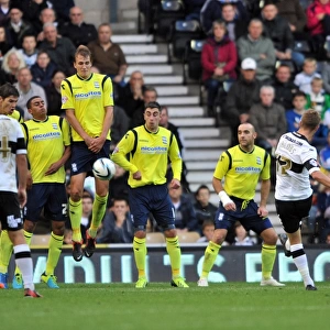Birmingham City's Defensive Stand: Jacobs' Shot Blocked in Derby County Showdown (Sky Bet Championship)