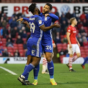 Birmingham City's Jacques Maghoma and David Davis Celebrate Goal Against Barnsley (Sky Bet Championship)