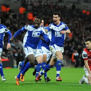 Carling Cup Winners - 2011 Metal Print Collection: Goal Celebrations