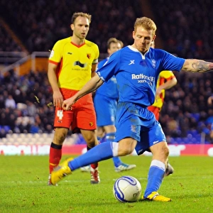 Chris Burke Scores the Thrilling Third Goal: Birmingham City vs. Watford (Npower Championship, St. Andrew's, 21-01-2012)