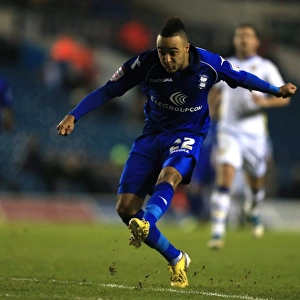 Nathan Redmond's Determined Shot: Birmingham City vs. Leeds United in FA Cup Round 3