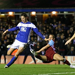Nikola Zigic Scores Birmingham City's Second Goal Against Aston Villa in Carling Cup Quarterfinal (02-12-2010)