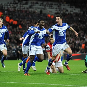 Obafemi Martins' Double Strike: Birmingham City's Thrilling Celebration in Carling Cup Final - Arsenal's Koscielny and Szczesny React