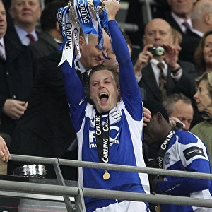 Sebastian Larsson Celebrates Birmingham City's Carling Cup Victory at Wembley