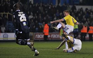 Images Dated 14th January 2012: Adam Rooney's Strike: Birmingham City's Fourth Goal vs Millwall (14-01-2012)