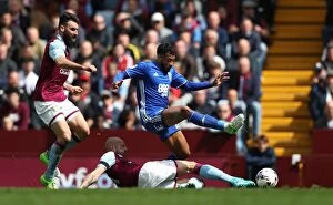 Soccer Football Collection: Aston Villa vs. Birmingham City: Clash between Davis and Hutton at Sky Bet Championship