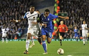 03-11-2011, Group H v Club Brugge, St. Andrew's Collection: Beausejour vs Donk: Intense Battle in UEFA Europa League: Birmingham City vs Club Brugge (Group H)