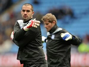 Images Dated 10th March 2012: Birmingham City: Boaz Myhill and Dave Watson - Goalkeeping Preparation at Ricoh Arena