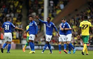 Images Dated 20th September 2014: Birmingham City: Callum Reilly's Euphoric Goal Celebration vs. Norwich City (Sky Bet Championship)