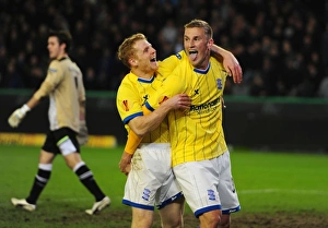 Birmingham City: Chris Wood and Teammates Celebrate Goal in UEFA Europa League Match Against Club Brugge