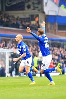 Images Dated 29th November 2014: Birmingham City: Cotterill and Shinnie Celebrate First Goal Against Nottingham Forest