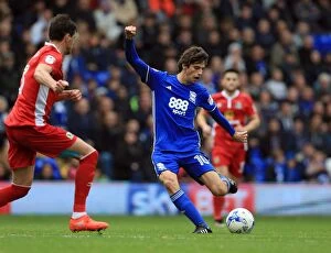 Images Dated 1st October 2016: Birmingham City FC: Diego Fabbrini Tries to Score Against Blackburn Rovers in Sky Bet Championship