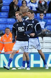 Images Dated 25th September 2010: Birmingham City FC: Hleb and Zigic Pre-Match Warm-Up