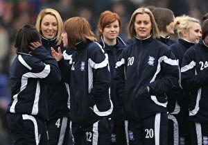 05-03-2011 v Newcastle United, St. Andrew's Collection: Birmingham City FC: Honoring Women's Football - Half Time Parade of Ladies Team