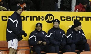 Images Dated 4th January 2011: Birmingham City FC: Kevin Phillips and Team-Mates on the Bench during Premier League Match against
