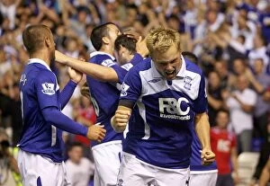 Images Dated 19th August 2009: Birmingham City FC: Larsson and McFadden Celebrate Winning Goal vs