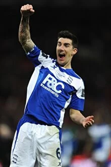 Goal Celebrations Collection: Birmingham City FC: Liam Ridgewell's Thrilling Goal Celebration - Carling Cup Final Triumph over