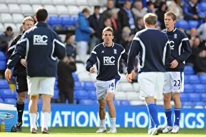 Images Dated 25th September 2010: Birmingham City FC: Matt Derbyshire and Team Mates Gear Up for Birmingham City vs Wigan Athletic