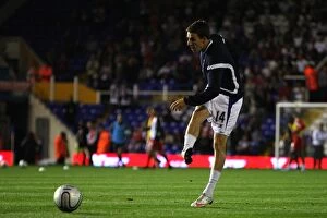 Images Dated 21st September 2010: Birmingham City FC: Matt Derbyshire's Focused Shooting Practice before Carling Cup Showdown vs