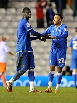 31-12-2011 v Blackpool, St. Andrew's Collection: Birmingham City FC: Nathan Redmond and Guiranne N'Daw's Jubilant Moment as Championship Win over