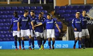 Images Dated 12th August 2014: Birmingham City FC: Paul Caddis Scores Double in Capital One Cup Victory over Cambridge United