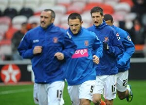 Images Dated 26th November 2011: Birmingham City FC Players Warm Up Before Championship Match Against Blackpool