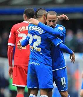 28-04-2012 v Reading, St. Andrew's Collection: Birmingham City FC: Redmond and Townsend's Thrilling Goal Celebration vs
