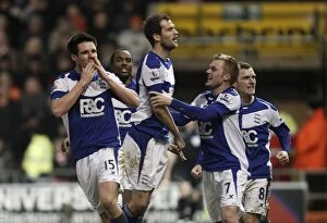 Images Dated 4th January 2011: Birmingham City FC: Scott Dann's Thrilling Double Delight in Premier League Win over Blackpool