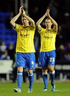 Images Dated 6th November 2011: Birmingham City FC: Spector and Caldwell in Action against Reading at Madejski Stadium