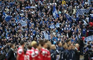 Fans Collection: Birmingham City FC at Wembley: The Thrill of the Carling Cup Final Line-up - A Sea of Passionate