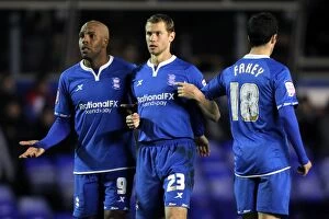 Images Dated 22nd November 2011: Birmingham City FC's Defensive Trio: Marlon King, Jonathan Spector