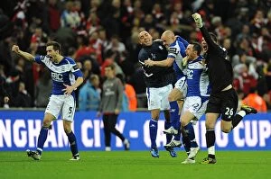 Goal Celebrations Collection: Birmingham City FC's Triumphant Goal Celebrations: Carling Cup Victory over Arsenal at Wembley