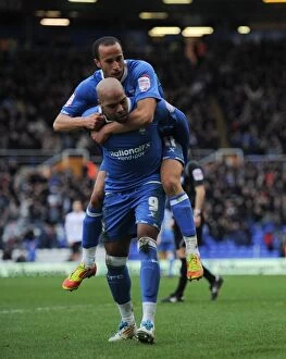 03-03-2012 v Derby County, St. Andrew's Collection: Birmingham City: King and Townsend's Jubilant Moment after Securing Victory over Derby County