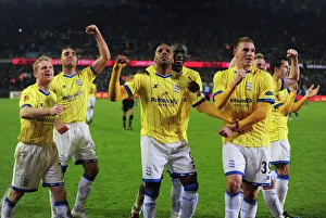 Birmingham City: Marlon King and Team Celebrate Chris Wood's Goal Against Club Brugge in Europa League Group H