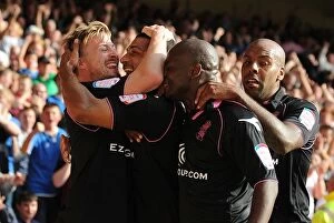Nottingham Forest v Birmingham City : City Ground : 15-09-2012 Collection: Birmingham City: Mullins and Teammates Celebrate Goal Against Nottingham Forest in Npower