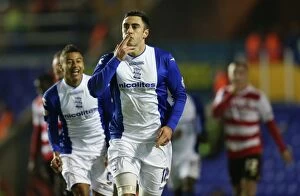 Sky Bet Championship : Birmingham City v Doncaster Rovers : St. Andrew's : 03-12-2013 Collection: Birmingham City: Novak and Lingard Celebrate Goal Against Doncaster Rovers in Sky Bet Championship
