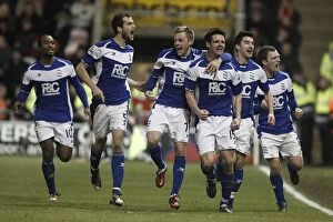Images Dated 4th January 2011: Birmingham City: Scott Dann Scores and Celebrates with Teammates Against Blackpool in Premier