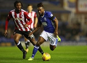 Images Dated 1st November 2017: Birmingham City vs. Brentford: A Clash of Midfield Talents - Jacques Maghoma vs. Romaine Sawyers