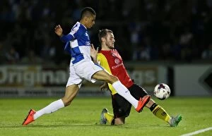 Capital One Cup - First Round - Bristol Rovers v Birmingham City - Memorial Stadium Collection: Birmingham City vs. Bristol Rovers: Jonathan Grounds vs. Daniel Leadbitter - Intense Battle in