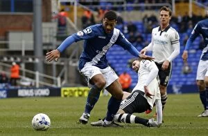 Images Dated 19th March 2016: Birmingham City vs Fulham: Clash between Davis and Madl in Sky Bet Championship
