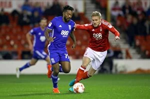 Images Dated 14th October 2016: Birmingham City vs Nottingham Forest: Intense Battle for Supremacy in Sky Bet Championship