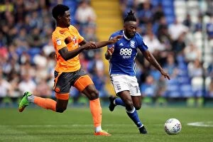 Images Dated 26th August 2017: Birmingham City vs. Reading: Intense Battle for the Ball between Jacques Maghoma and Tyler Blackett