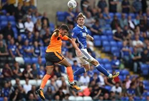 Sky Bet Championship - Birmingham City v Bristol City - St Andrew's Collection: Birmingham City vs. Reading: Sam Gallagher Fights for the Header in Sky Bet Championship Clash